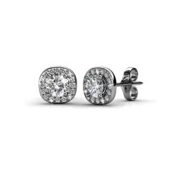 MYC-Paris Boucles d'oreilles Femme Solitaire - DE0203-S Laiton Argent | Femme Boucles D'Oreilles