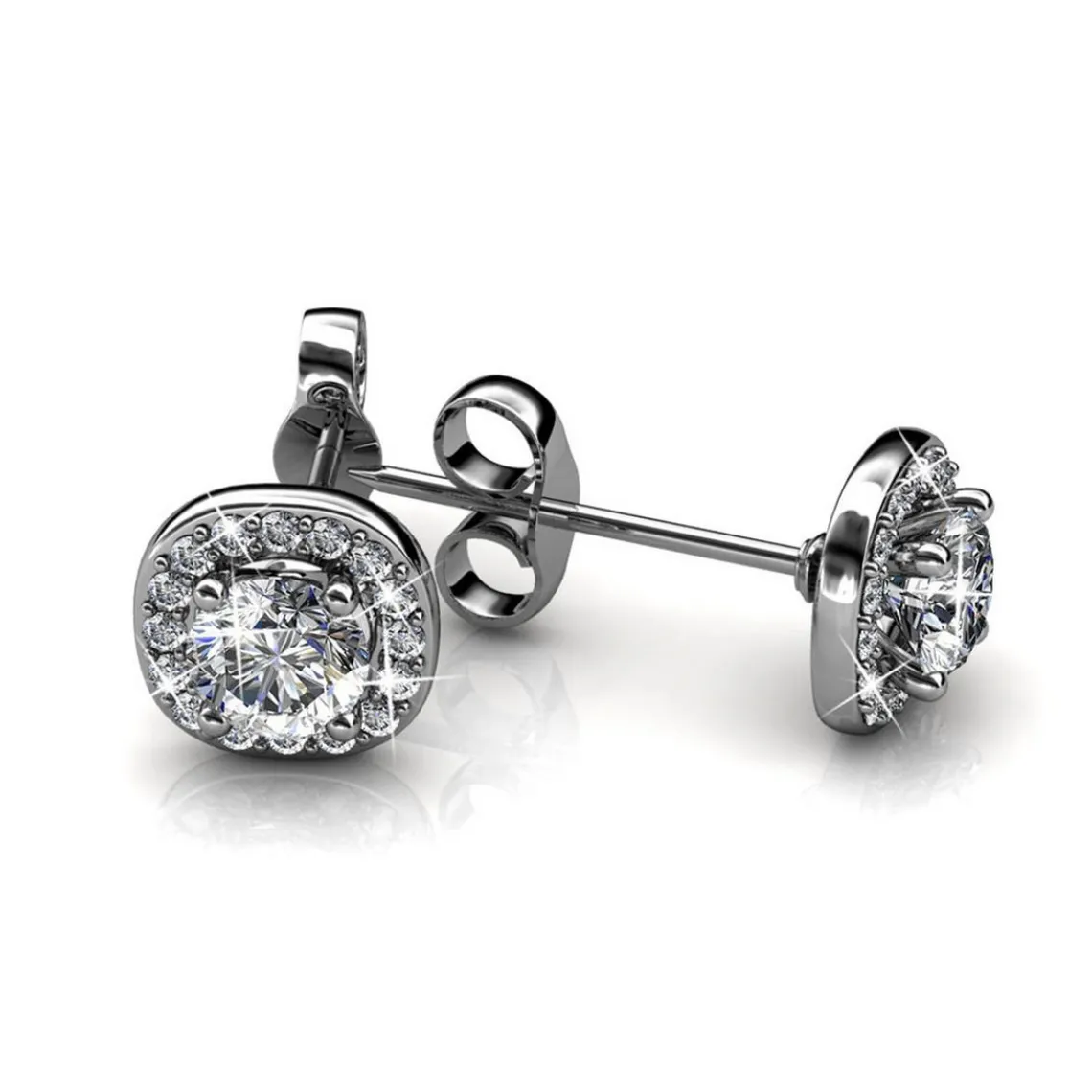 MYC-Paris Boucles d'oreilles Femme Solitaire - DE0203-S Laiton Argent | Femme Boucles D'Oreilles
