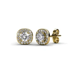 MYC-Paris Boucles d'oreilles Femme Solitaire - DE0203-G Laiton Doré | Femme Boucles D'Oreilles