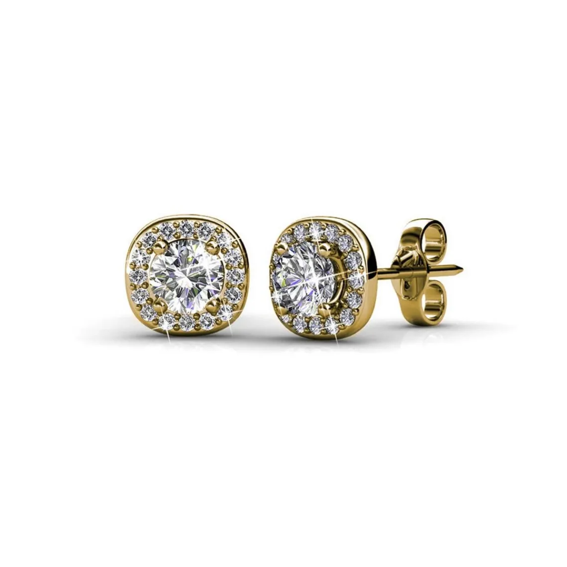 MYC-Paris Boucles d'oreilles Femme Solitaire - DE0203-G Laiton Doré | Femme Boucles D'Oreilles
