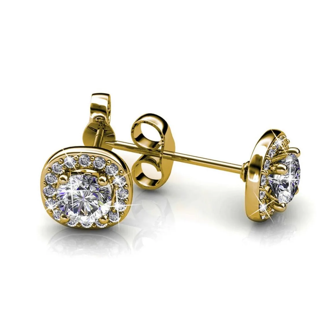 MYC-Paris Boucles d'oreilles Femme Solitaire - DE0203-G Laiton Doré | Femme Boucles D'Oreilles