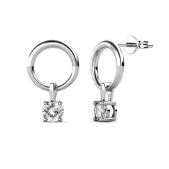 MYC-Paris Boucles d’oreilles Femme Solitaire - DE0141-S Laiton argent | Femme Boucles D'Oreilles