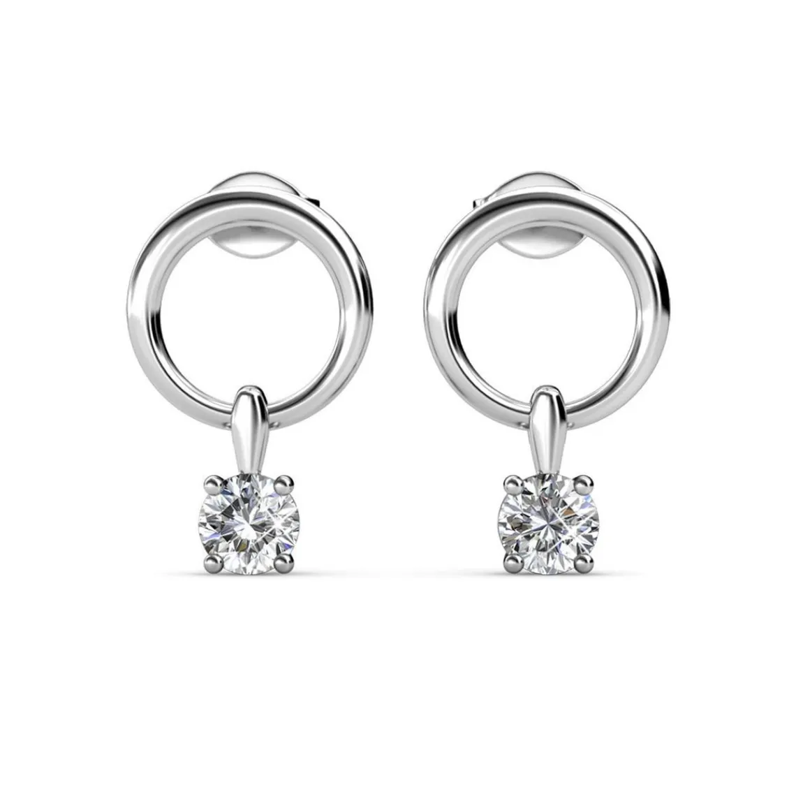MYC-Paris Boucles d’oreilles Femme Solitaire - DE0141-S Laiton argent | Femme Boucles D'Oreilles