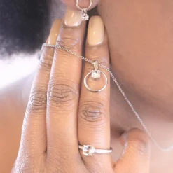 MYC-Paris Boucles d’oreilles Femme Solitaire - DE0141-S Laiton argent | Femme Boucles D'Oreilles