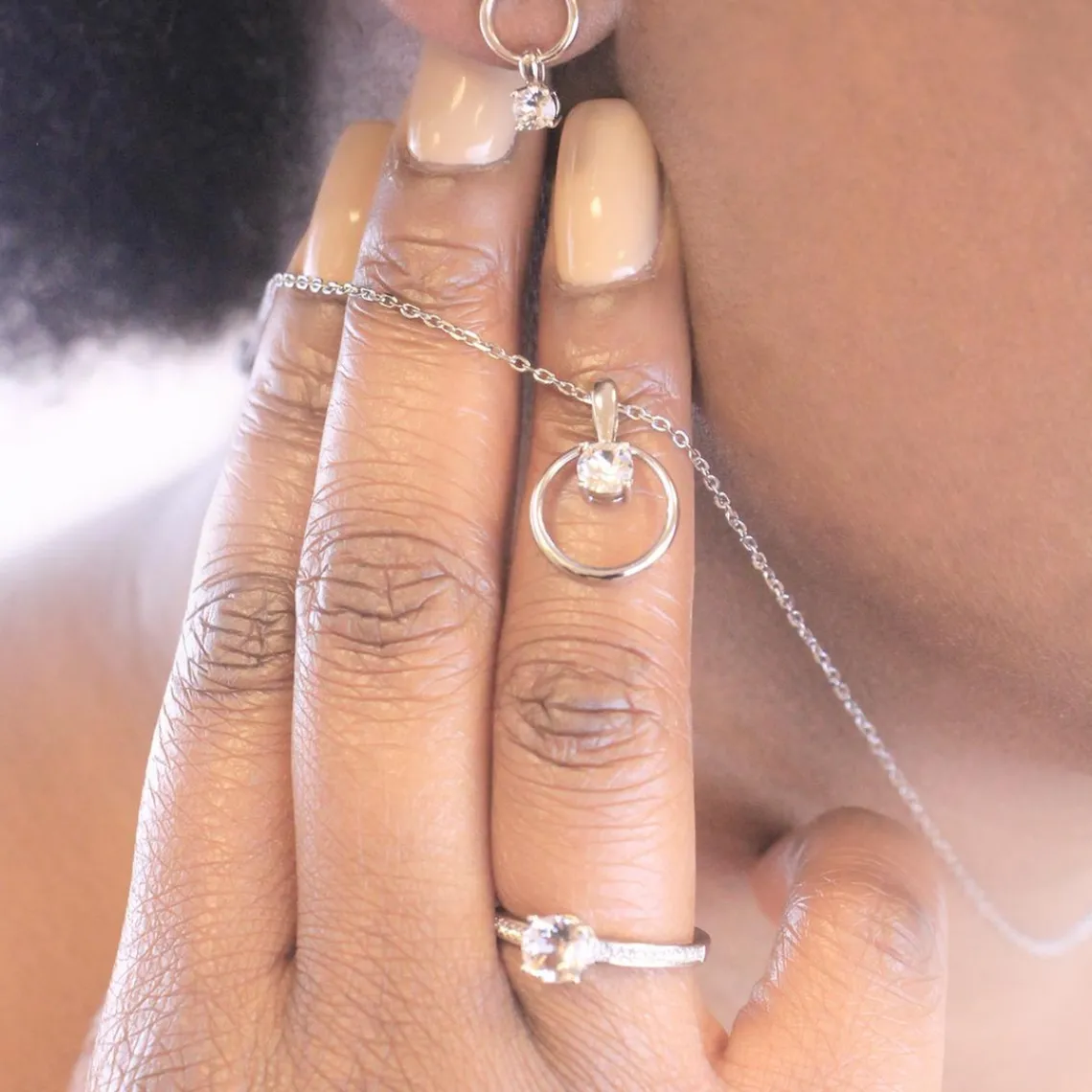 MYC-Paris Boucles d’oreilles Femme Solitaire - DE0141-S Laiton argent | Femme Boucles D'Oreilles