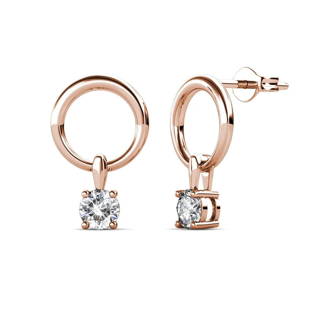 MYC-Paris Boucles d’oreilles Femme Solitaire - DE0141-RG Laiton Doré rose | Femme Boucles D'Oreilles