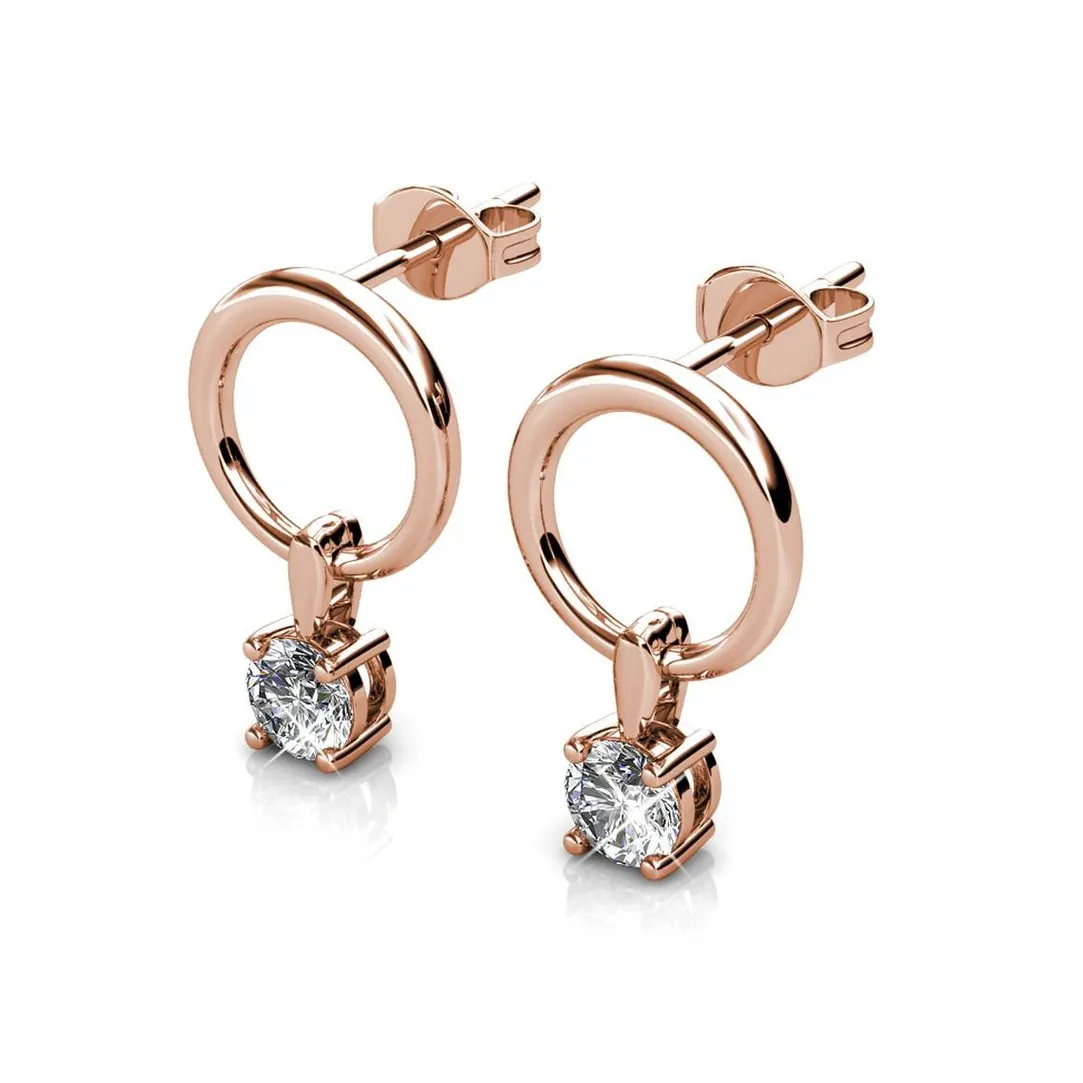 MYC-Paris Boucles d’oreilles Femme Solitaire - DE0141-RG Laiton Doré rose | Femme Boucles D'Oreilles