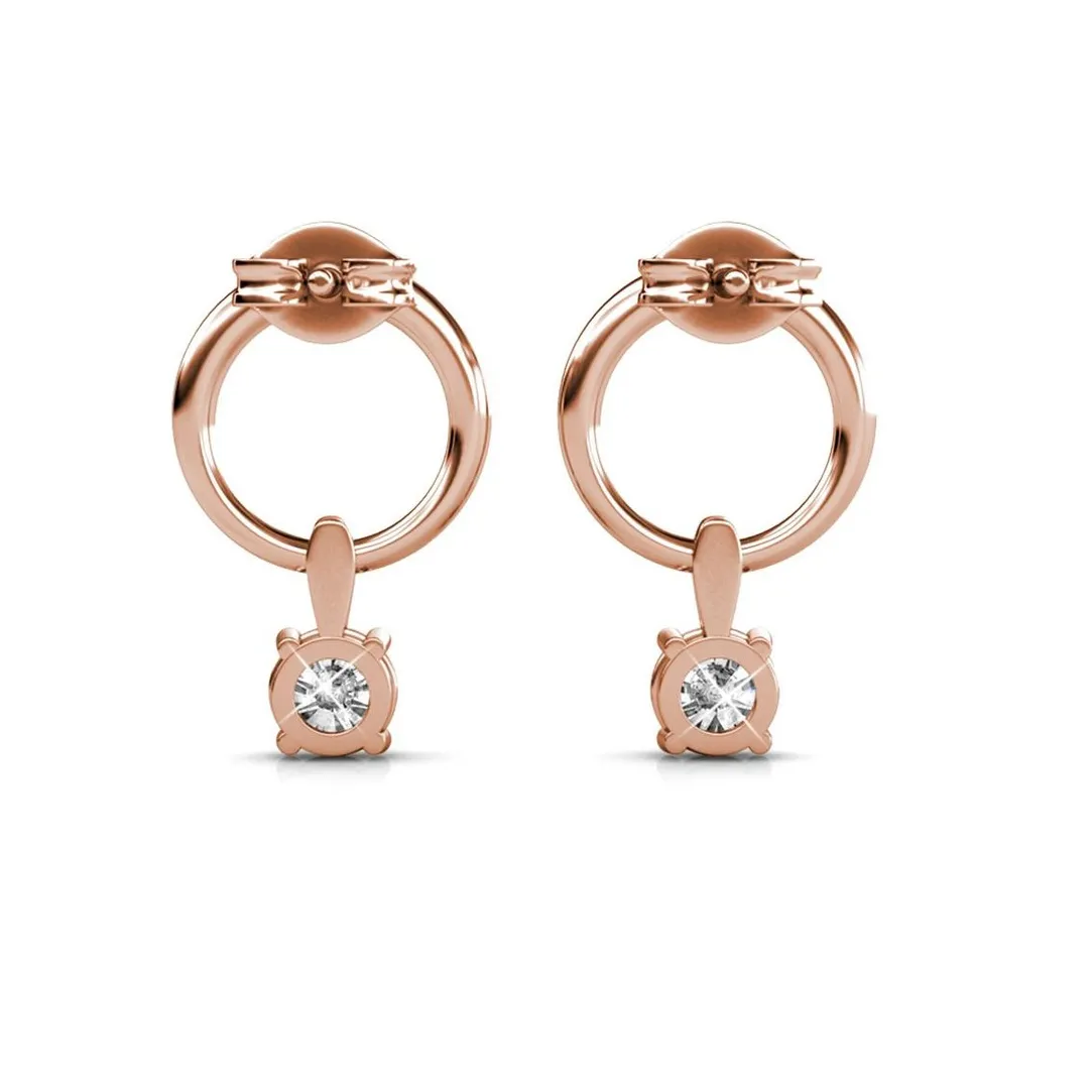 MYC-Paris Boucles d’oreilles Femme Solitaire - DE0141-RG Laiton Doré rose | Femme Boucles D'Oreilles