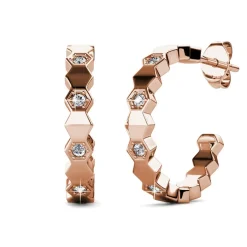 MYC-Paris Boucles d’oreilles Femme - DE0136-RG Laiton Doré rose | Femme Boucles D'Oreilles