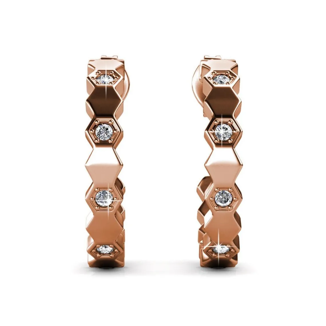 MYC-Paris Boucles d’oreilles Femme - DE0136-RG Laiton Doré rose | Femme Boucles D'Oreilles