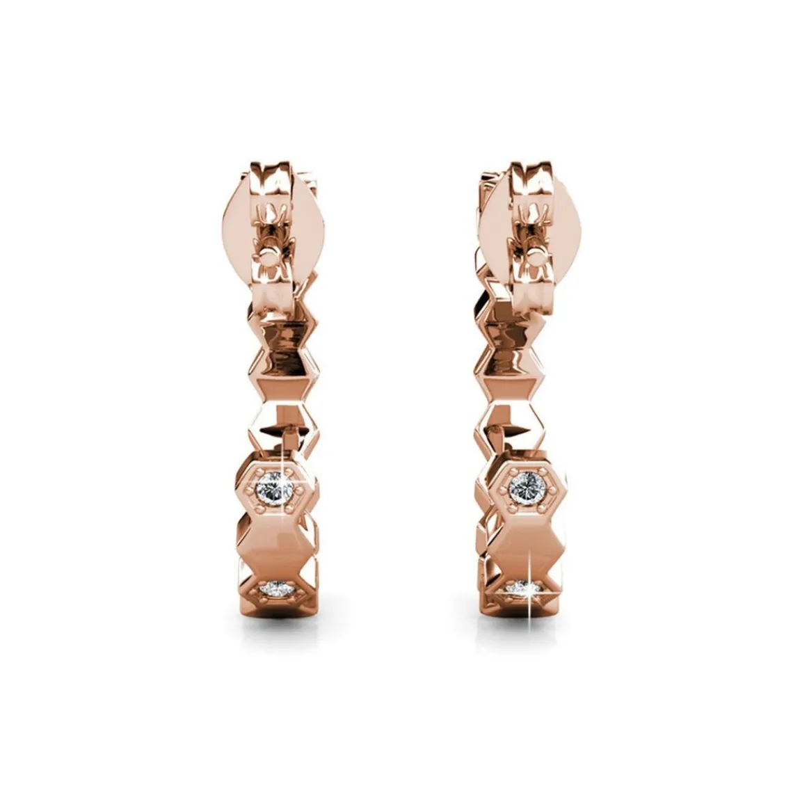 MYC-Paris Boucles d’oreilles Femme - DE0136-RG Laiton Doré rose | Femme Boucles D'Oreilles