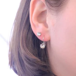 MYC-Paris Boucles d'oreilles Femme Solitaire - DE0065-S Laiton Argent | Femme Boucles D'Oreilles