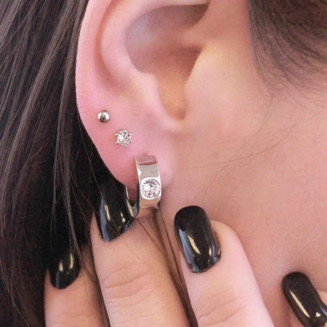 MYC-Paris Boucles d’oreilles Femme - DE0040-S Laiton Argent | Femme Boucles D'Oreilles
