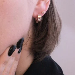 MYC-Paris Boucles d’oreilles Femme - DE0040-RG Laiton Doré rose | Femme Boucles D'Oreilles