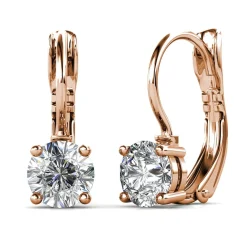MYC-Paris Boucles d’oreilles Femme Solitaire - DE0008-RG-C Laiton Doré rose | Femme Boucles D'Oreilles