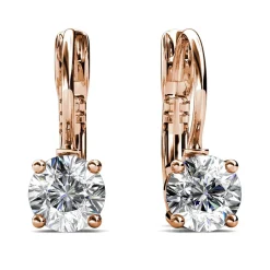 MYC-Paris Boucles d’oreilles Femme Solitaire - DE0008-RG-C Laiton Doré rose | Femme Boucles D'Oreilles