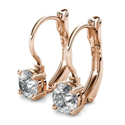 MYC-Paris Boucles d’oreilles Femme Solitaire - DE0008-RG-C Laiton Doré rose | Femme Boucles D'Oreilles
