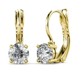 MYC-Paris Boucles d’oreilles Femme Solitaire - DE0008-G-C Laiton Doré | Femme Boucles D'Oreilles