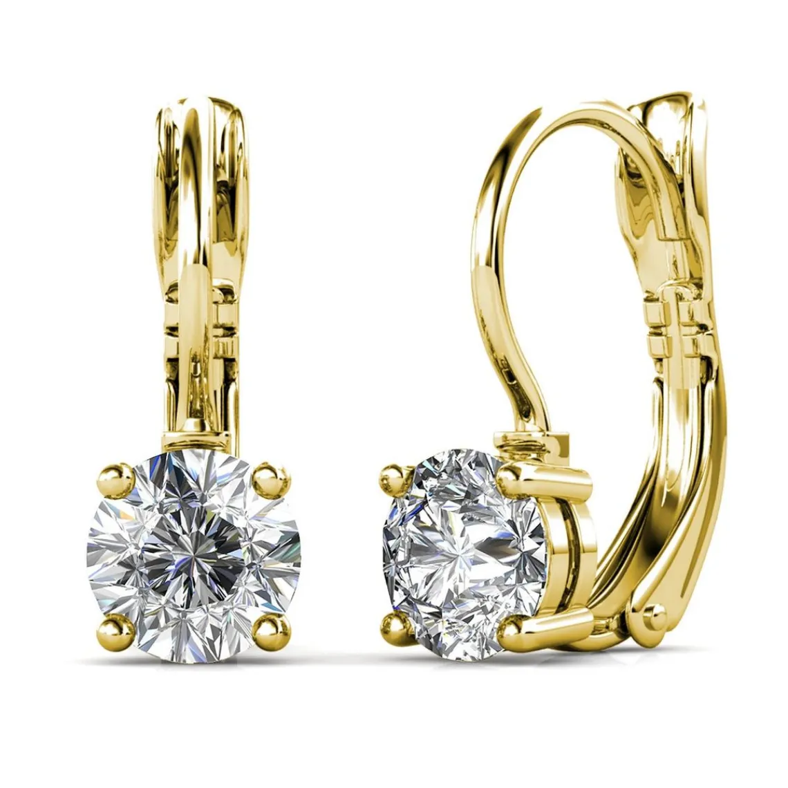 MYC-Paris Boucles d’oreilles Femme Solitaire - DE0008-G-C Laiton Doré | Femme Boucles D'Oreilles