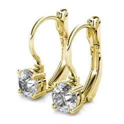 MYC-Paris Boucles d’oreilles Femme Solitaire - DE0008-G-C Laiton Doré | Femme Boucles D'Oreilles