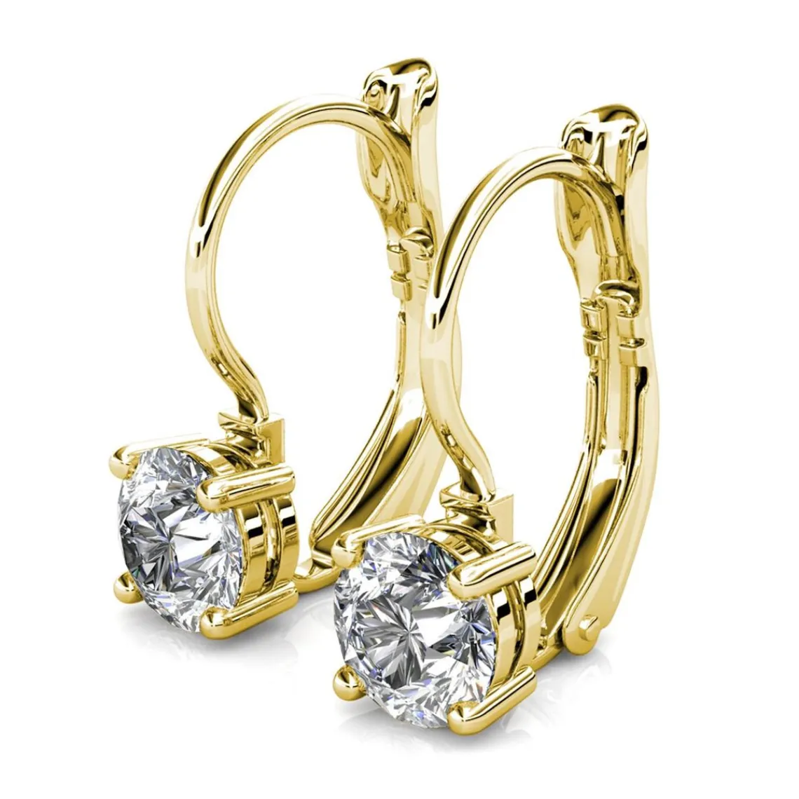 MYC-Paris Boucles d’oreilles Femme Solitaire - DE0008-G-C Laiton Doré | Femme Boucles D'Oreilles