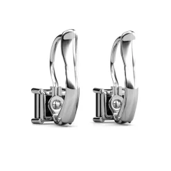 MYC-Paris Boucles d’oreilles Femme Square - DE0007-S-BK Laiton Argent Noir | Femme Boucles D'Oreilles