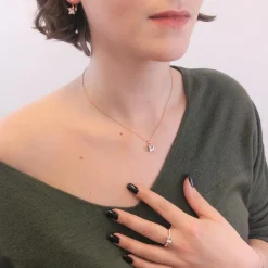 MYC-Paris Boucles d’oreilles Femme Square - DE0007-RG-C Laiton Doré rose | Femme Boucles D'Oreilles