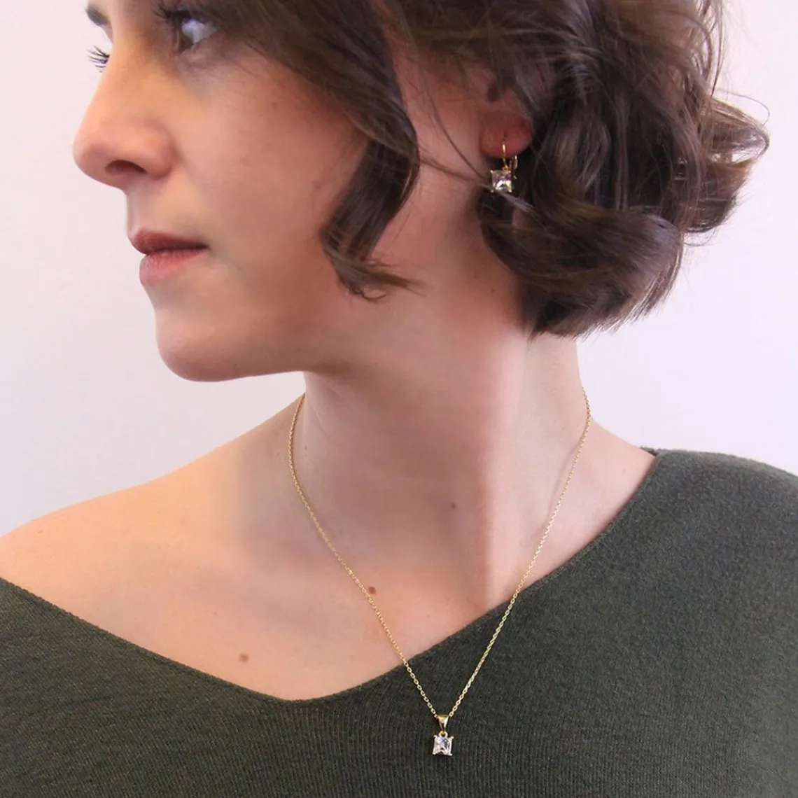 MYC-Paris Boucles d’oreilles Femme Square - DE0007-G-C Laiton Doré | Femme Boucles D'Oreilles