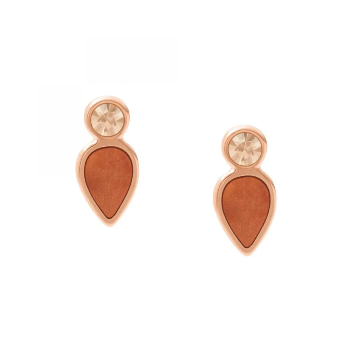 Fossil Bijoux Boucles d'oreilles VAL - JF03810791 Acier Doré rose | Femme Boucles D'Oreilles