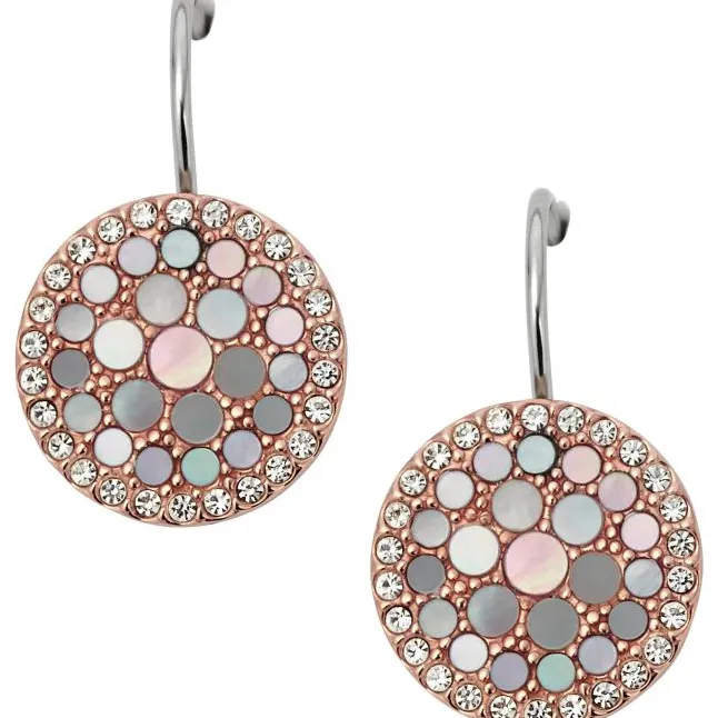 Fossil Bijoux Boucles d'oreilles Fossil JF01737791 - Boucles d'oreilles Rondes Rosées | Femme Boucles D'Oreilles