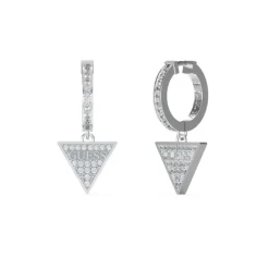 Guess Bijoux Boucles d'oreilles JUBE03135JWRH - HUGGIE ME Acier Argent | Femme Boucles D'Oreilles
