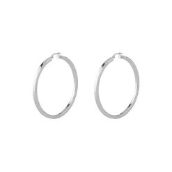 Guess Bijoux Boucles D'Oreilles Hoops I Did It Again Acier Rhodié Carrées Extra Légères | Femme Boucles D'Oreilles