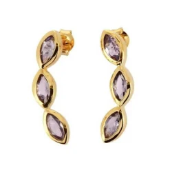 Kosma Paris Boucles d'oreilles Kosma Kira BES22978-SAM - Métal Doré & Améthyste Femme | Femme Boucles D'Oreilles