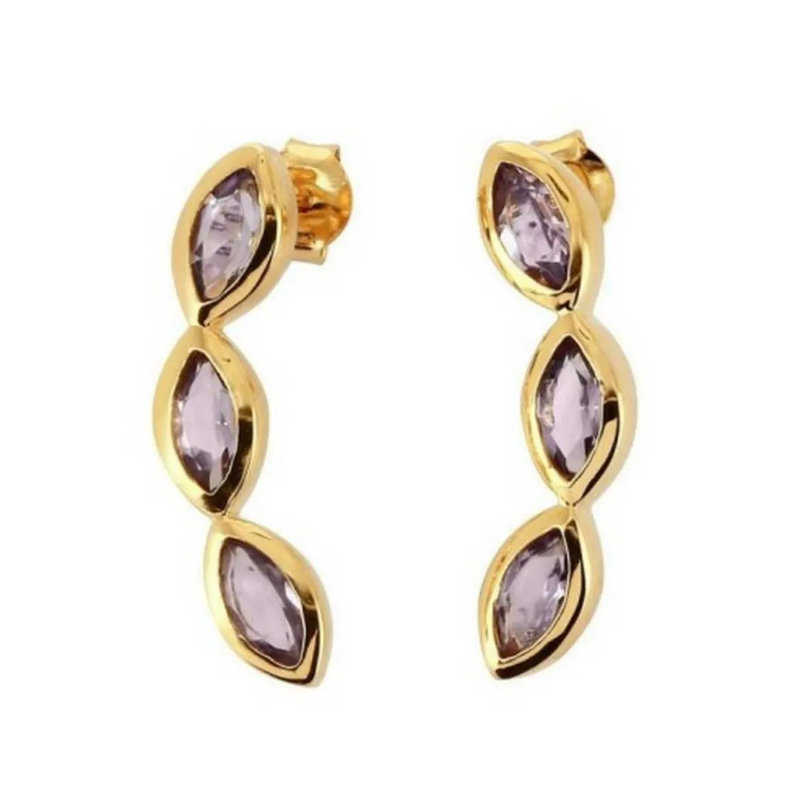 Kosma Paris Boucles d'oreilles Kosma Kira BES22978-SAM - Métal Doré & Améthyste Femme | Femme Boucles D'Oreilles