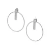Les Interchangeables Boucles d'oreilles A54282 - Créoles Barette Strassé PM Palladium Cristal | Femme Boucles D'Oreilles