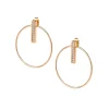 Les Interchangeables Boucles d'oreilles A54281 - Créoles Barette Strassé PM Or Rose Cristal | Femme Boucles D'Oreilles