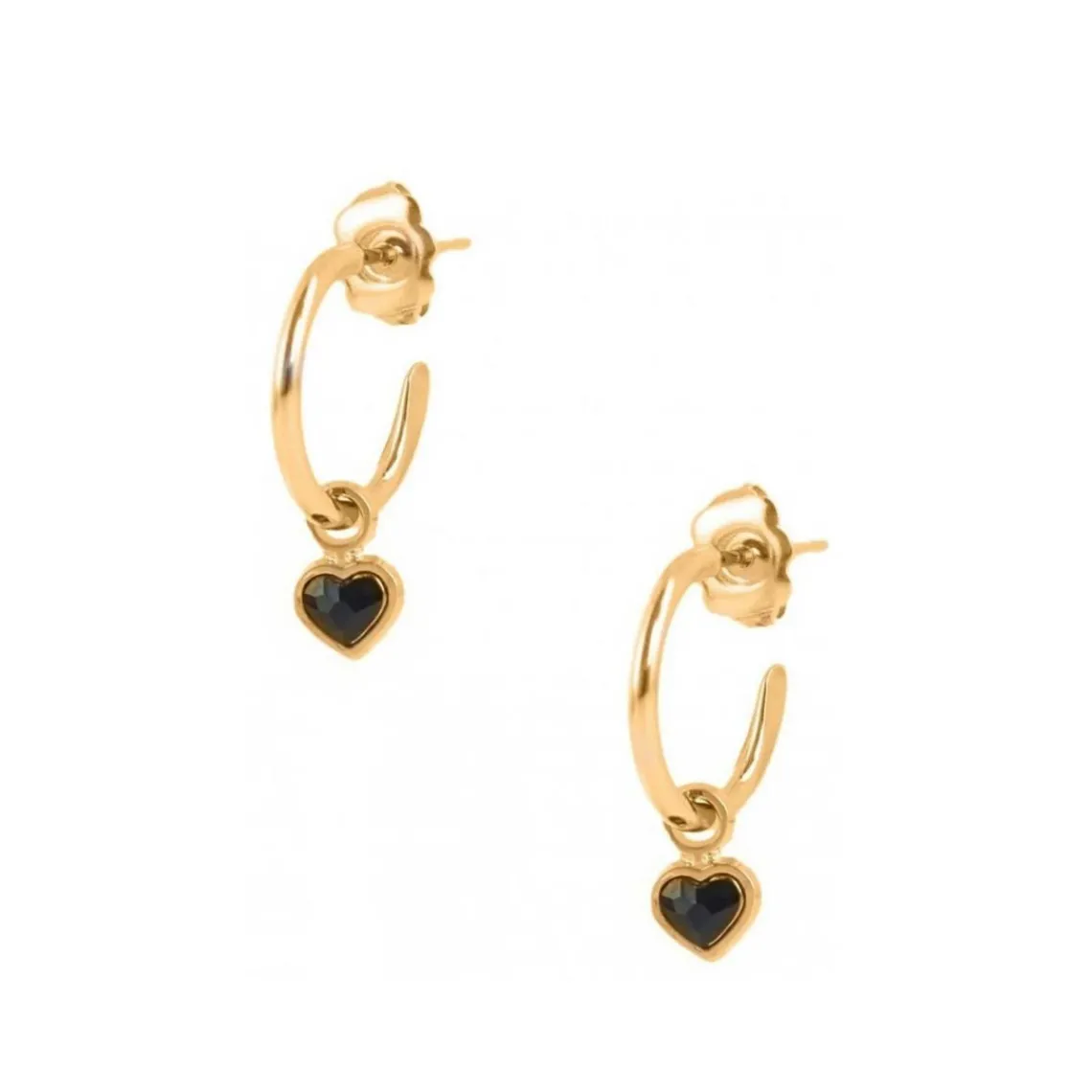 Les Interchangeables Boucles d'oreilles A59254 - Creoles Coeur PM Doré | Femme Boucles D'Oreilles
