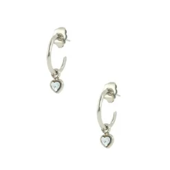 Les Interchangeables Boucles d'oreilles A59250 - Creoles Coeur PM Palladium | Femme Boucles D'Oreilles