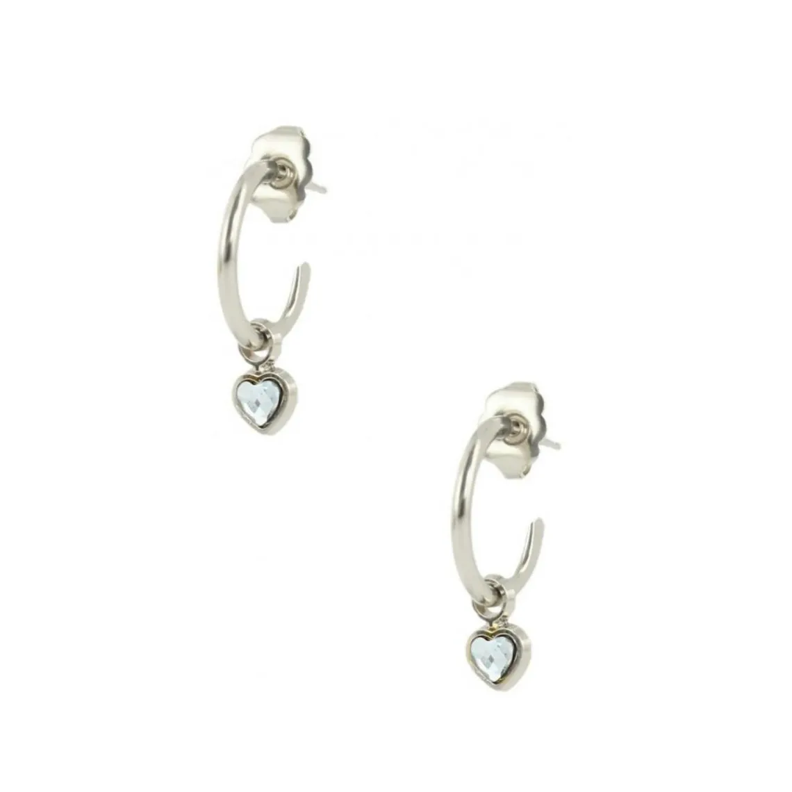 Les Interchangeables Boucles d'oreilles A59250 - Creoles Coeur PM Palladium | Femme Boucles D'Oreilles