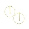 Les Interchangeables Boucles d'oreilles A54286 - Créoles Barette Strassé GM Or Jaune Cristal | Femme Boucles D'Oreilles