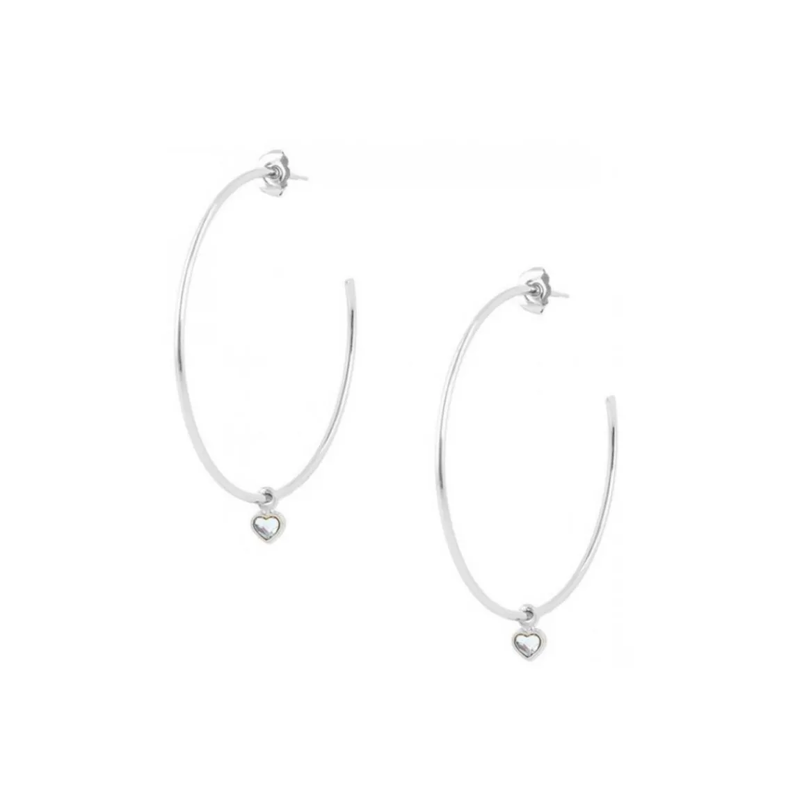 Les Interchangeables Boucles d'oreilles A59266 - Creoles Coeur GM Palladium | Femme Boucles D'Oreilles