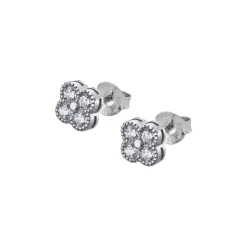 Lotus Silver Boucles d'oreilles PURE ESSENTIAL LP1612-4-1 - Boucles d'oreilles Trèfle et Zircon | Femme Boucles D'Oreilles