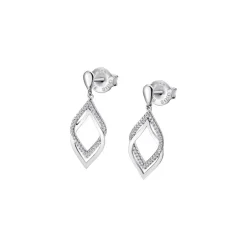 Lotus Silver Boucles d'oreilles Pure Essentiel LP1791-4-1 - Boucles d'oreilles Argent Deux Losanges 24mm | Femme Boucles D'Oreilles