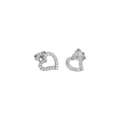 Lotus Silver Boucles d'oreilles Lotus Style LP1519-4-1 - Boucles d'oreilles Coeur Argent Strass Chic Femme | Femme Boucles D'Oreilles
