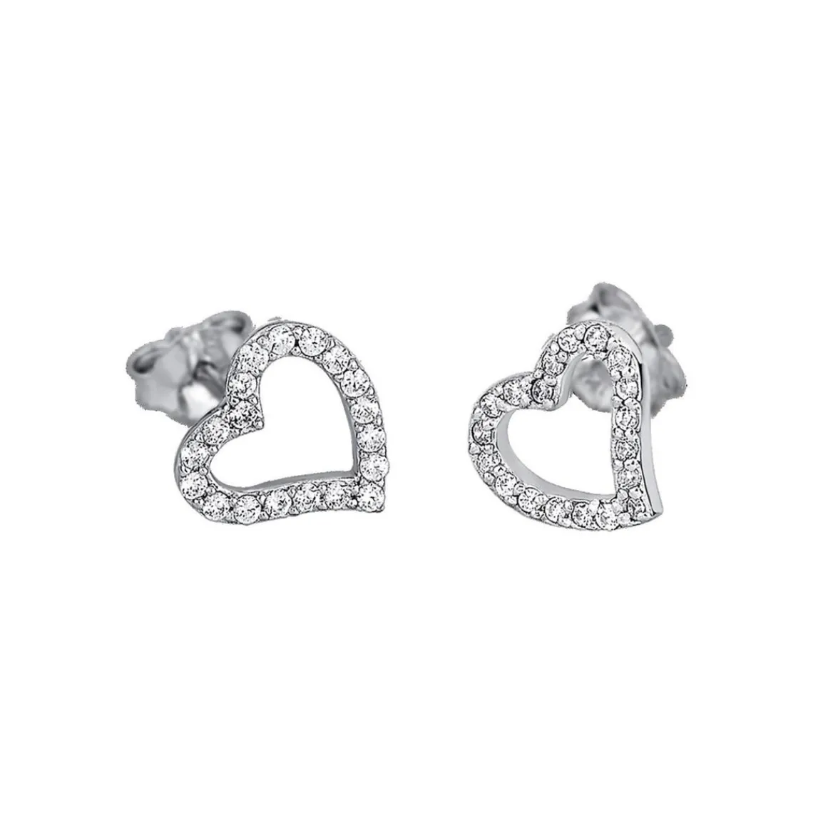 Lotus Silver Boucles d'oreilles Lotus Style LP1519-4-1 - Boucles d'oreilles Coeur Argent Strass Chic Femme | Femme Boucles D'Oreilles