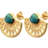 Kosma Paris Boucles d'oreilles Mia Doré & Turquoise | Femme Boucles D'Oreilles
