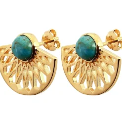 Kosma Paris Boucles d'oreilles Mia Doré & Turquoise | Femme Boucles D'Oreilles