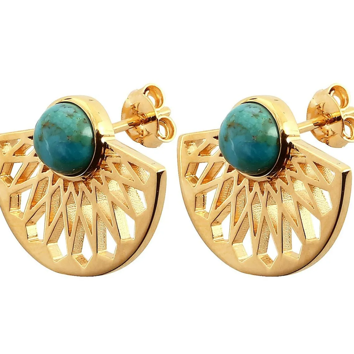 Kosma Paris Boucles d'oreilles Mia Doré & Turquoise | Femme Boucles D'Oreilles