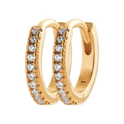 Maison de la Bijouterie Boucles d'oreilles mini créoles 11mm plaqué or Y634ZZ0 | Femme Boucles D'Oreilles