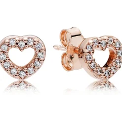 Pandora Boucles d'oreilles 280528CZ - Boucles d'oreilles Coeurs Volés Rose Femme | Femme Boucles D'Oreilles